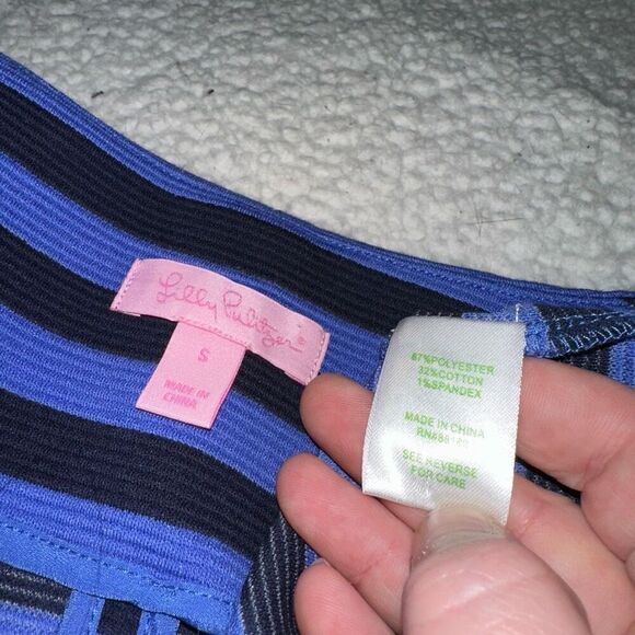 Lilly Pulitzer Women’s Charlene Shift Dress Blue Navy Stripe Small EUC - Picture 7 of 13